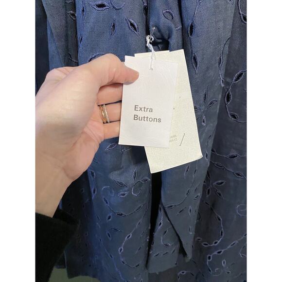 JSong Skirt Suit Womens Size 6 100% Linen Floral Eyelet Lace Gray Vintage Career - Picture 8 of 13